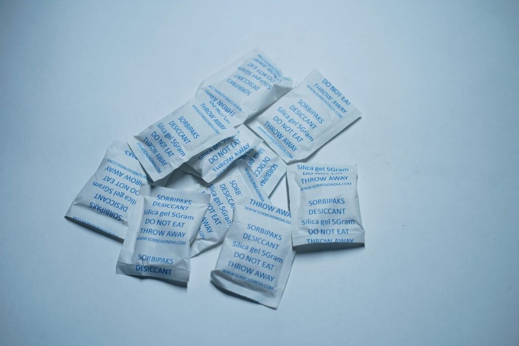 Premium flash-spun HDPE material used for manufacturing zero-dust and leak-proof desiccant bags.